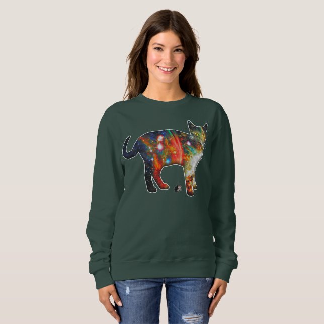 Proxima Space In Cat T-shirt Sweatshirt (Front Full)
