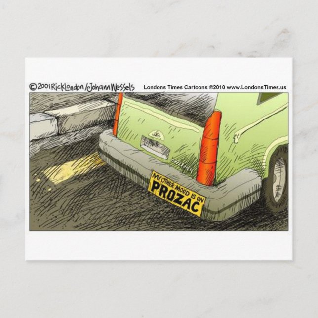 Prozac Bumper Sticker Funny Tees Cards & Gifts (Front)