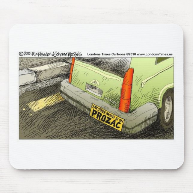 Prozac Bumper Sticker Funny Tees Cards & Gifts Mouse Pad (Front)