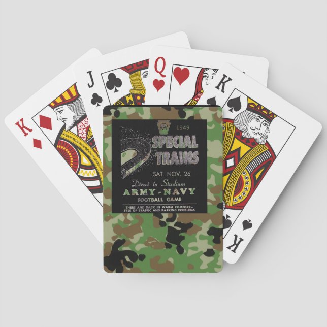 PRR Army Navy Game Trains 1949      Poker Cards (Back)