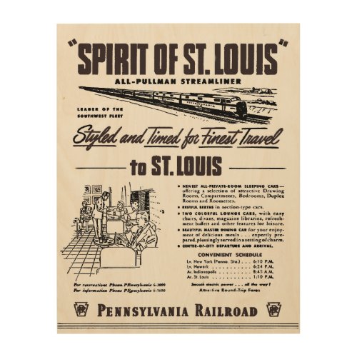 PRR Streamliner Spirit of St Louis Wood Wall Art