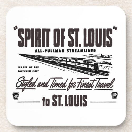 PRR The Spirit of St Louis Passenger Train  Beverage Coaster