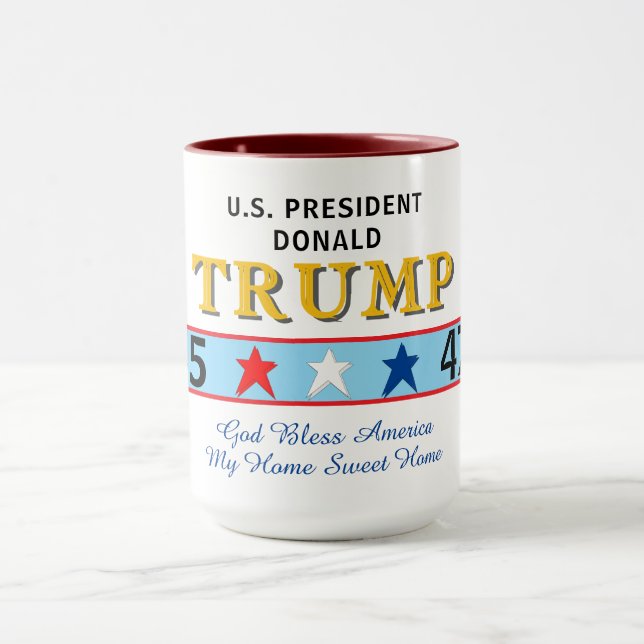 Prresident Donald Trump 45 and 47 Mug (Center)