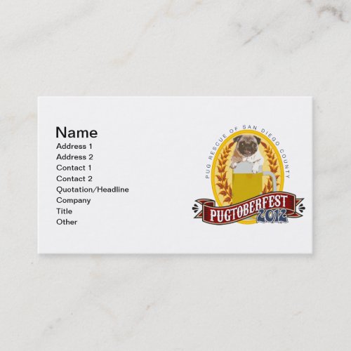 PRSDC Pugtoberfest Logo Business Card Templates
