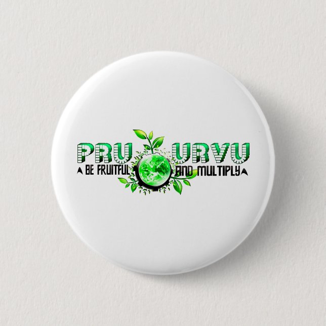 Pru Urvu Pinback Button (Front)