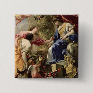 Prudence Leading Peace and Abundance, c.1645 (oil Button