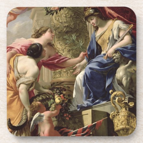 Prudence Leading Peace and Abundance c1645 oil Drink Coaster