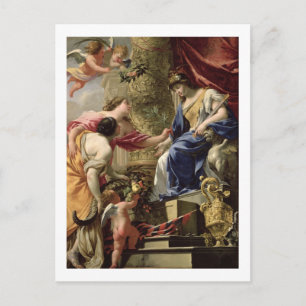 Prudence Leading Peace and Abundance, c.1645 (oil Postcard