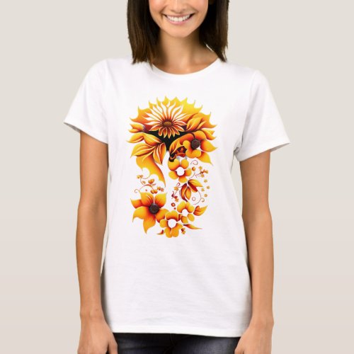 prunes yellow flower t_shirt