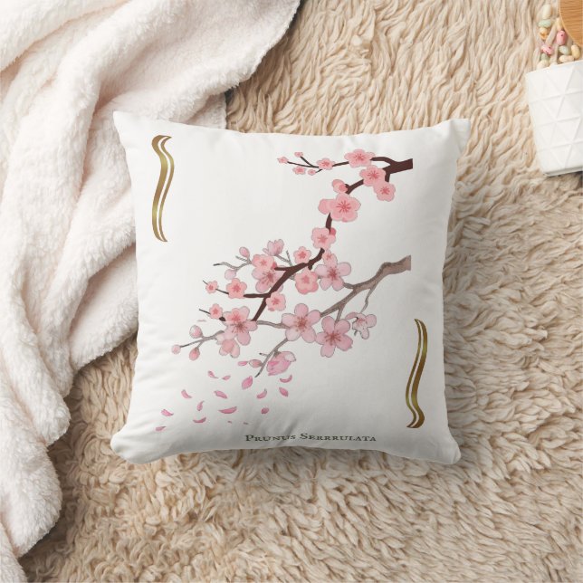 Prunus Serrulata T coussin Throw Pillow (Blanket)