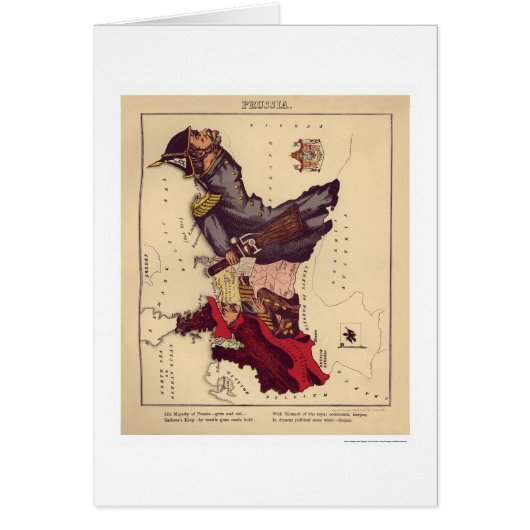 Prussia Caricature Map 1868 Cards (Front)