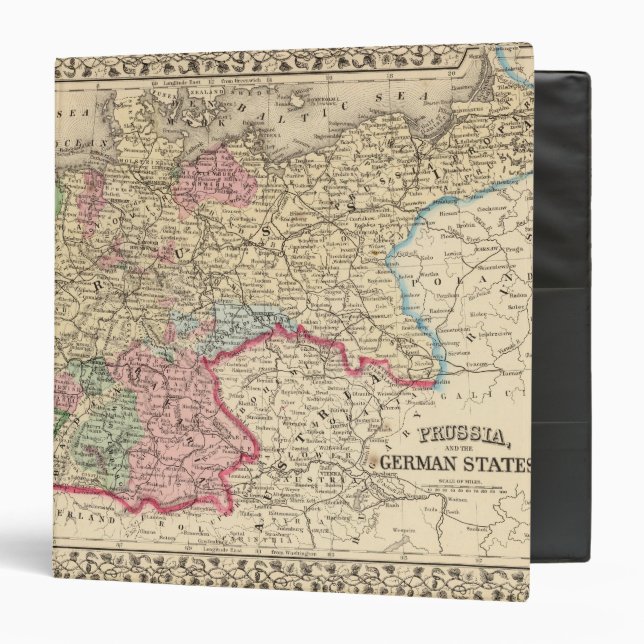 Prussia, German States Map by Mitchell 3 Ring Binder (Front/Inside)