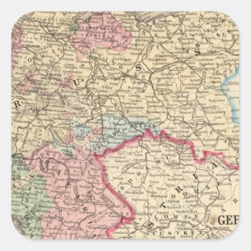 Prussia German States Map by Mitchell Square Sticker