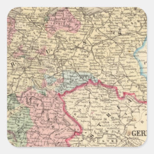Prussia, German States Map by Mitchell Square Sticker