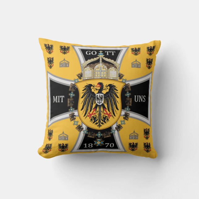 Prussia Keiser Flag Throw Pillow (Front)