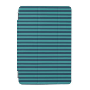 Prussian Blue and Teal Stripes iPad Mini Cover