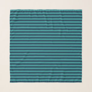 Prussian Blue and Teal Stripes Scarf