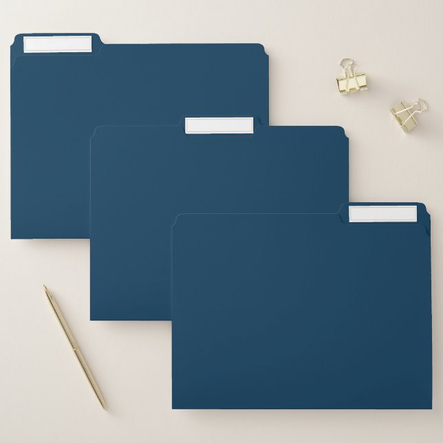 Prussian Blue Solid Color | Classic | Elegant File Folder (Set)