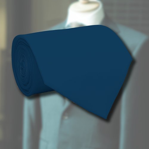 Prussian Blue Solid Color  Classic  Elegant Neck Tie