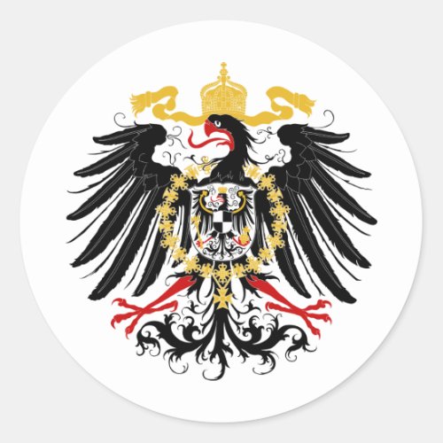 Prussian Eagle Red Black and Gold Classic Round Sticker