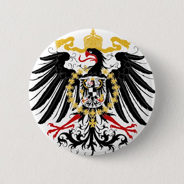 Prussian Eagle Red Black and Gold Pinback Button (Front)