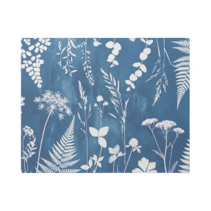 Prussian Indigo Blue Cyanotype Fern Botanical Art