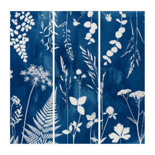 Prussian Indigo Blue Cyanotype Fern Botanical Art