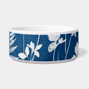 Prussian Indigo Blue Cyanotype Fern Botanical Art Bowl