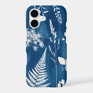Prussian Indigo Blue Cyanotype Fern Botanical Art iPhone 17 Case