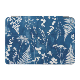 Prussian Indigo Blue Cyanotype Fern Botanical Art iPad Mini Cover