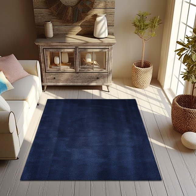 Prussian Serenity: Modern Solid Blue Area Rug (Creator Uploaded)