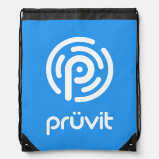 Pruvit White Logo Drawstring Bag