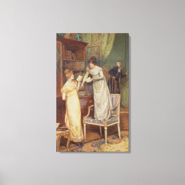 Prying Eyes, 1901 (w/c heightened with white) Canvas Print (Front)