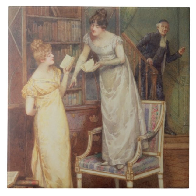 Prying Eyes, 1901 (w/c heightened with white) Ceramic Tile (Front)