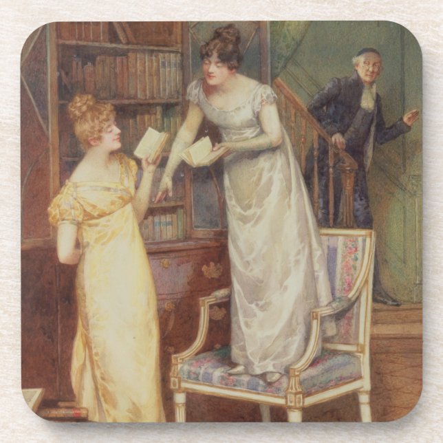 Prying Eyes, 1901 (w/c heightened with white) Drink Coaster (Front)