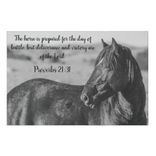 Pryor Mountain Mustang Bible Verse on Canvas: Tawa Faux Canvas Print