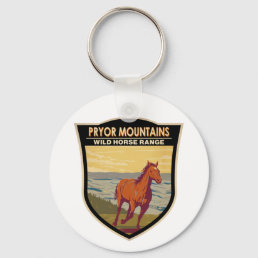 Pryor Mountains Wild Horse Range Vintage Keychain