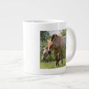 Przewalski's Horse and foal walking Large Coffee Mug
