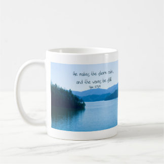 Ps 107:29 He makes the storm calm Coffee Mug