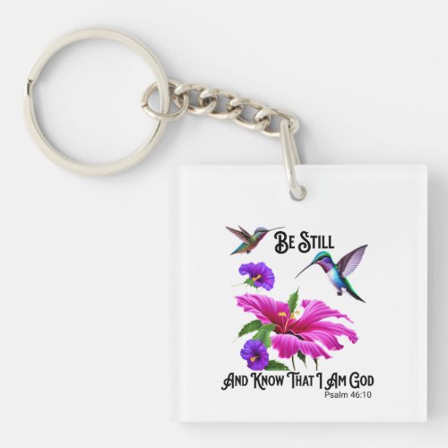 Ps 4610 Be Still and Know Hummingbird  Keychain