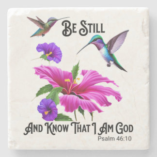 Ps 46:10 Be Still and Know Hummingbird  Stone Coaster