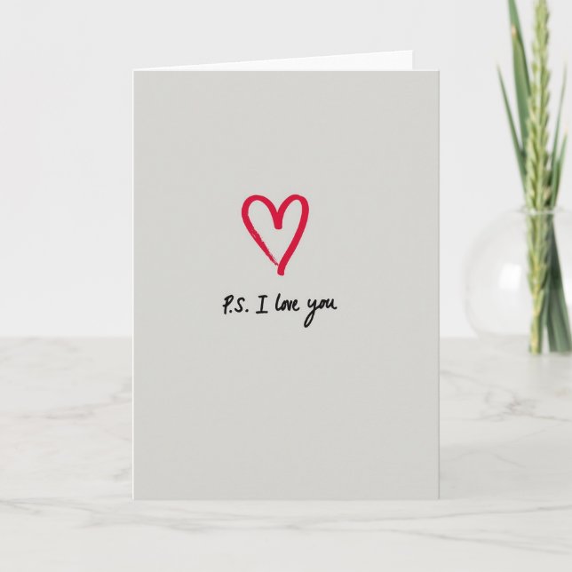 Ps I Love You Brushstroke Card (Front)