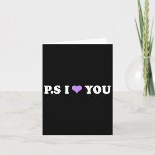 Ps I Love You Day Purple Funny Valentine Matching Card