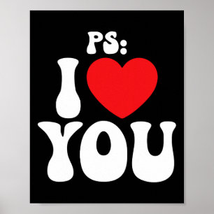 Ps I Love You Day Purple Funny Valentine Matching Poster