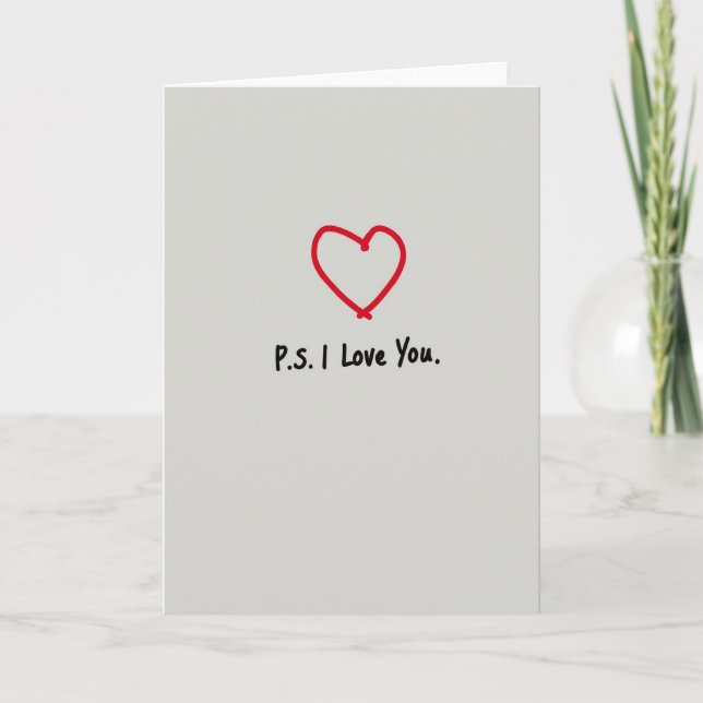 Ps I Love You Heart Card (Front)