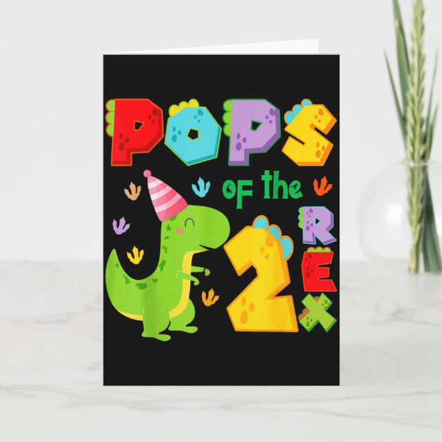 Ps Of The Two Rex 2nd Birthday Boy Dinosaur T-rex  Card (Front)