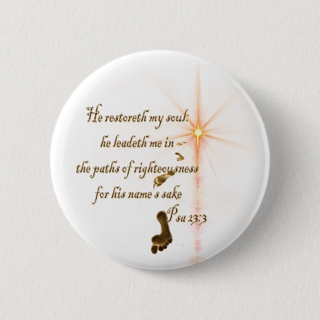 Psa 23.3 The Lord is my shepard Button (Front)