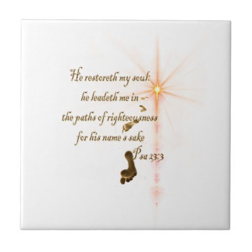 Psa 233 The Lord is my shepard Ceramic Tile