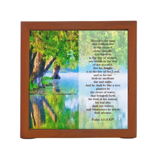 Psalm11_3 Blessed is the man Christian Desk Organizer
