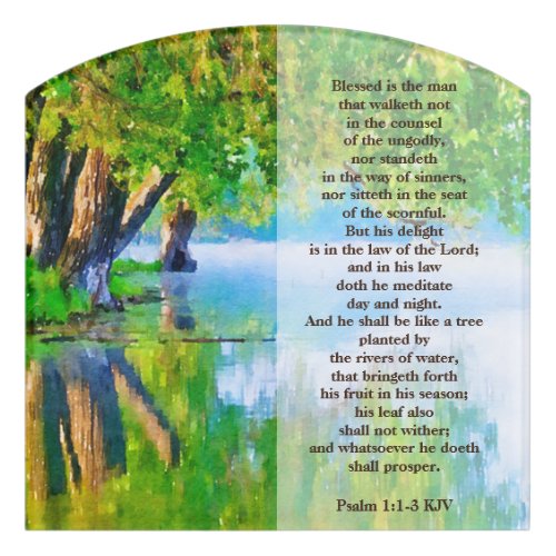 Psalm11_3 Blessed is the man Christian Door Sign